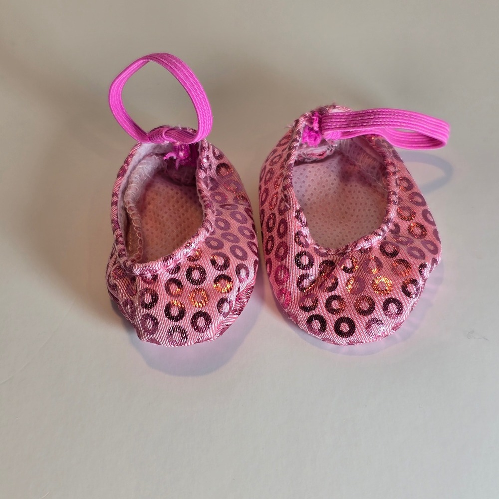 Pink Sequin Ballet‎ Flat 18" Doll Shoes Elastic Strap Slipper Accessories